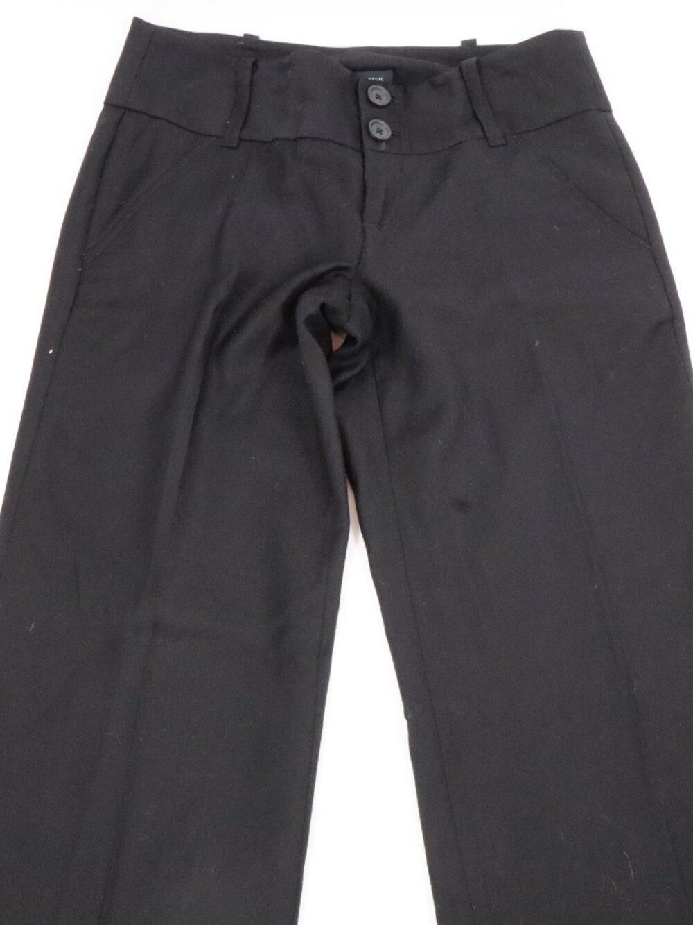Banana Republic Martin Fit Trousers Womens 2 Black Wide Leg Stretch Mid Rise
